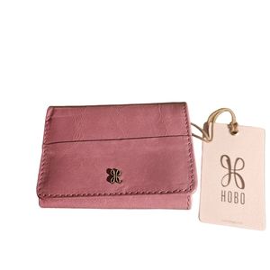 HOBO Jill Mini Fold Wallet Pink Leather 'Lilac Rose' trifold billfold coin zip